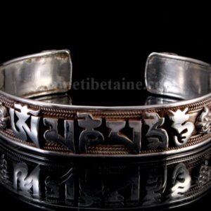 BRA49. Bracelet Tibétain Argent Massif Mantra Bouddhiste – Image 3
