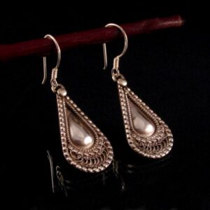 BdO43 Boucles d’Oreille Tibétaines Argent Massif – Image 1