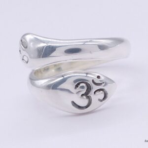 BA218 Bague Argent Massif Serpent Om – Image 9