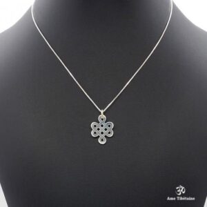 PA45 Pendentif Argent Massif Nœud Sans Fin Signes Auspicieux – Image 4