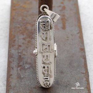 PA388 Pendentif Argent Massif Ghau Mantra Tibétain – Image 1