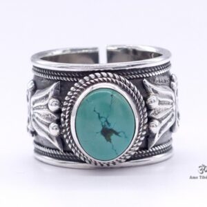 BA147 Bague Tibétaine Argent Massif Turquoise – Image 10