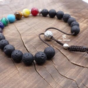 BrMala304 Bracelet Mala 7 Chakras Pierre de Lave – Image 4