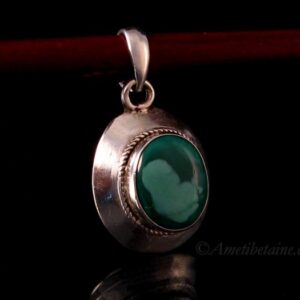 PA332 Pendentif Tibétain Argent Massif Turquoise – Image 1