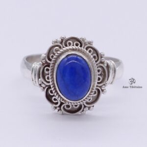 BA196 Bague Tibétaine Argent Massif Lapis Lazuli. Taille 60 – Image 4