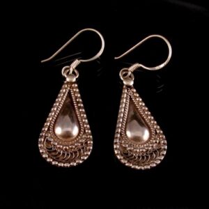 BdO43 Boucles d’Oreille Tibétaines Argent Massif – Image 3