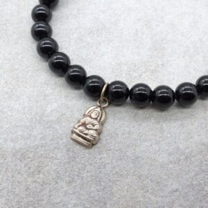 BrMala231 Bracelet Onyx Bouddha Argent Massif. 19 cm – Image 5