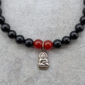 BrMala253 Bracelet Onyx Cornaline Bouddha Argent Massif – Image 5