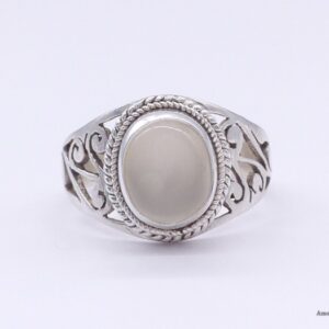 BA232 Bague Tibétaine Argent Massif Quartz. Taille 58 – Image 4