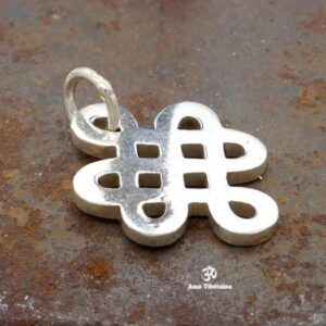 PA45 Pendentif Argent Massif Nœud Sans Fin Signes Auspicieux – Image 2