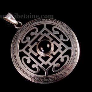 PA316 Pendentif Argent Massif Mandala Grenat – Image 6