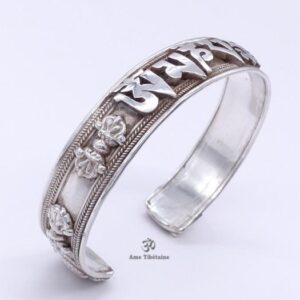 BRA49. Bracelet Tibétain Argent Massif Mantra Bouddhiste – Image 12