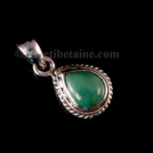 PA330 Pendentif Tibétain Argent Massif Turquoise – Image 3
