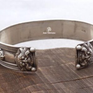 BRA39 Bracelet Tibétain Argent Massif Mantra Bouddhiste – Image 4