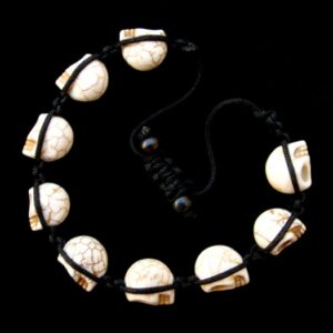 BrMala217 Bracelet Shambhala Crâne Os de Buffle – Image 2