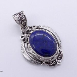 PA128 Pendentif Tibétain Argent Massif Lapis Lazuli – Image 7