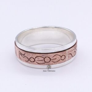 BA152 Bague Argent Massif Cuivre Mantra Dorje Vajra – Image 9