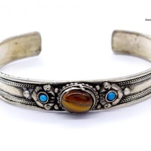 BRD354 Bracelet Tibétain Métal Argenté – Image 5