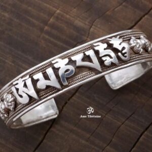 BRA49. Bracelet Tibétain Argent Massif Mantra Bouddhiste – Image 7