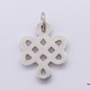 PA45 Pendentif Argent Massif Nœud Sans Fin Signes Auspicieux – Image 3