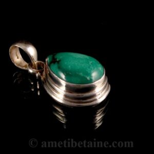 PA271 Pendentif Tibétain Argent Massif Turquoise – Image 5