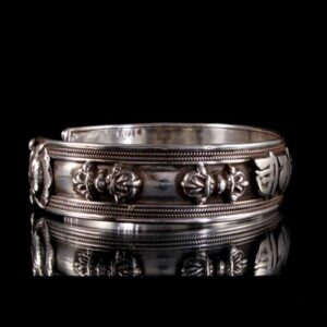 BRA39 Bracelet Tibétain Argent Massif Mantra Bouddhiste – Image 7