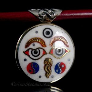 PD86 Pendentif Tibétain Dorje Yeux de Bouddha – Image 4