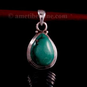 PA271 Pendentif Tibétain Argent Massif Turquoise – Image 3