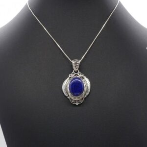 PA128 Pendentif Tibétain Argent Massif Lapis Lazuli – Image 6