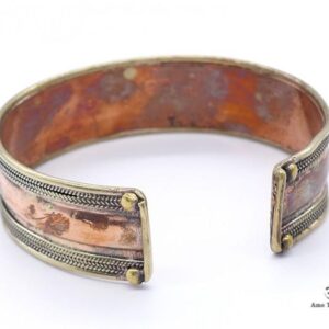 BRD302 Bracelet Tibétain Métal Argenté Cuivre Laiton Mantra – Image 6