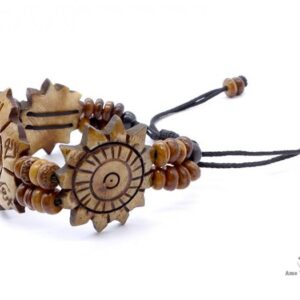 BRD417 Bracelet Tibétain Os de Buffle Noeud Sans Fin Mantra – Image 2