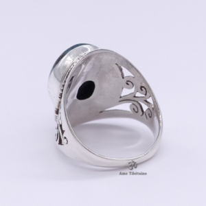 BA173 Bague Tibétaine Argent Massif Turquoise. Taille 59 – Image 4