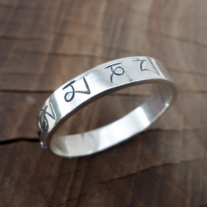 BA193. Bague Argent Massif Mantra Tibétain Om Mani Padme Hum – Image 1