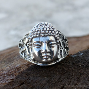 BA247. Bague Argent Massif Bouddha Om – Image 1