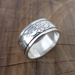BA253. Bague Argent Massif Mantra Tibétain Om Mani Padme Hum – Image 3