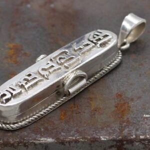 PA388 Pendentif Argent Massif Ghau Mantra Tibétain – Image 3