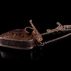 CA11 Collier Tibétain Argent Massif Turquoise Filigranes – Image 12