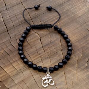 BrMala233 Bracelet Onyx Om Argent Massif – Image 8
