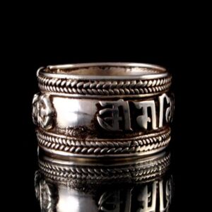 BA155 Bague Argent Massif Mantra Tibétain Om Mani Padme Hum – Image 3