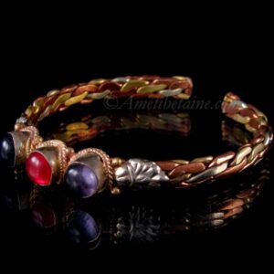 BRD297 Bracelet Tibétain Métal Argenté Cuivre Laiton – Image 2