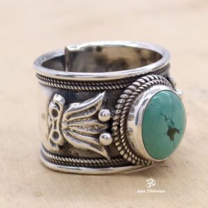 BA147 Bague Tibétaine Argent Massif Turquoise – Image 9