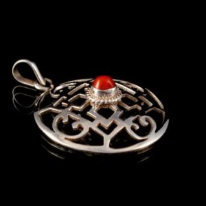 PA307 Pendentif Argent Massif Mandala Corail – Image 3