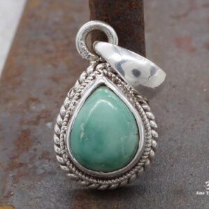 PA330 Pendentif Tibétain Argent Massif Turquoise – Image 4