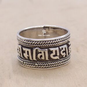 BA155 Bague Argent Massif Mantra Tibétain Om Mani Padme Hum – Image 11