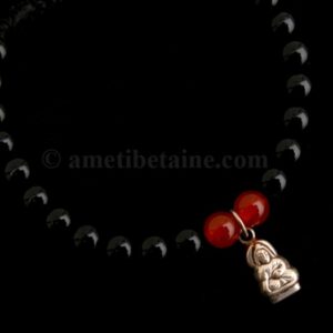 BrMala253 Bracelet Onyx Cornaline Bouddha Argent Massif – Image 2
